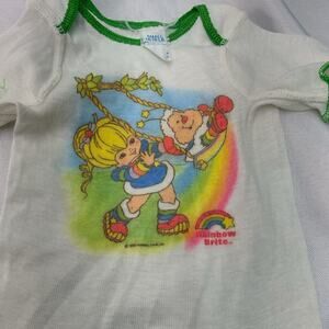 Vintage 1980s Rainbow Brite Baby White T Shirt Short Sleeve Size 14-18 Lbs USA
